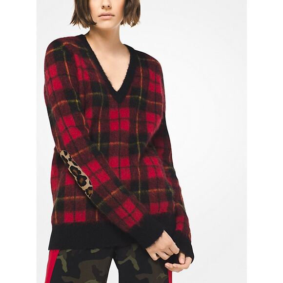 Michael Kors Collection Tartan Mohair Sweater - Picture 1 of 10